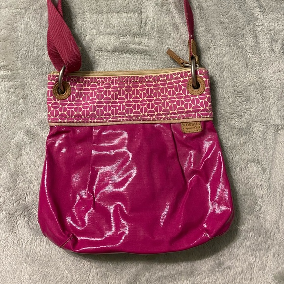 Fossil Key-Per pink coated canvas crossbody - Picture 2 of 4